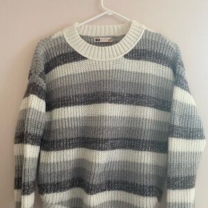 Striped Gray and White Sweater